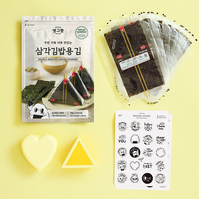 생그랑 삼각김밥 만들기 3종 세트, 혼합색상, 1세트