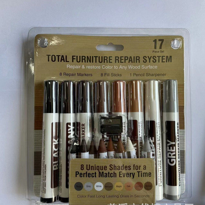 가구 스크래치 보수제 목재 찍힘 흡집 커버용 마커펜 크래용, 16개