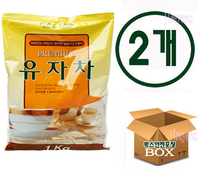 대호 유자차 자판기용 유자차, 1kg, 2개, 1개입