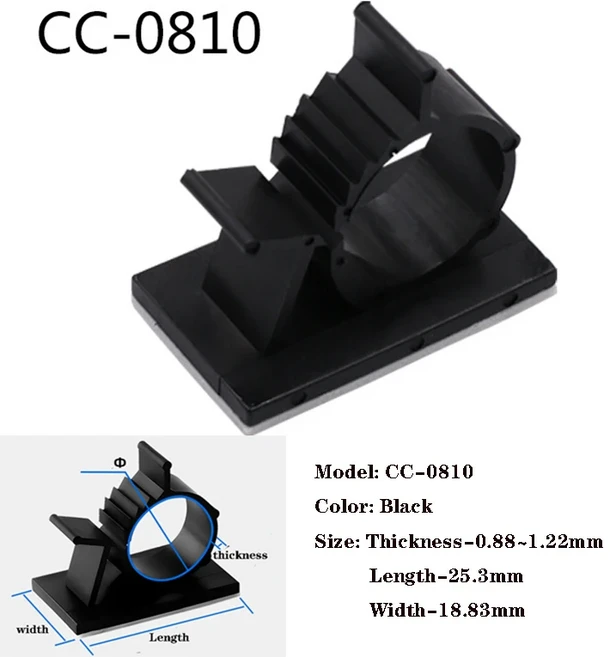 케이블 관리 타이 마운트 베이스 고정 클립 자가 접착 와이어 홀더 클램프 정리기, 20 0810