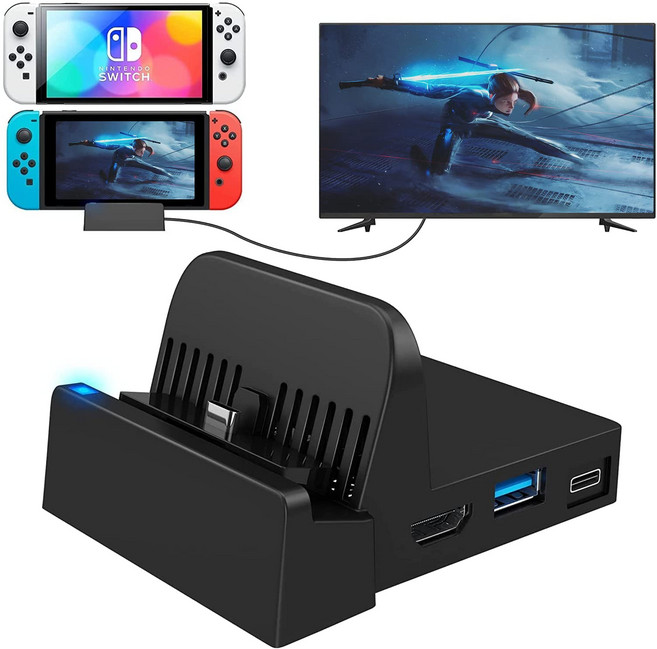 Switch Dock AOJAKI [TV Switch 4K TV Switch Dog Type-C USB 스위치 스탠드 모드테이블, 1개