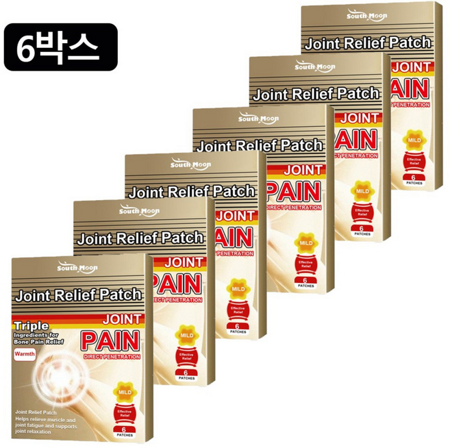 1+1 관절 완화 통기 케어 패치, 6박스, 6개입