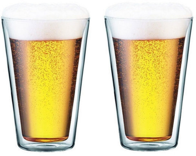 보덤 캔틴 더블월 유리잔 맥주잔 400ml 2개 세트