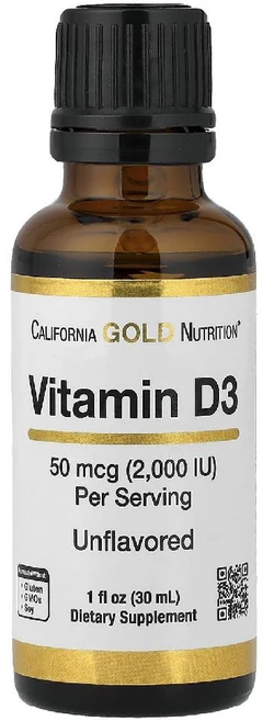 CGN 비타민D3 Vitamin D3 50mcg 2000IU 무맛 액상 30ml, 1개 - 쿠팡