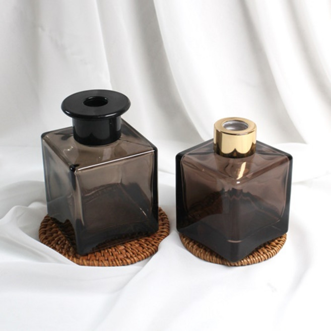 디퓨저 유리용기 - 앵글 다크초코 ( 150ml 200ml ), 크롬캡