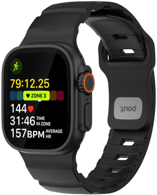 파우트 애플워치 호환 실리콘 스트랩 스포츠 밴드 38/40/41/42/44/45/46/49 mm, 스텔스 블랙