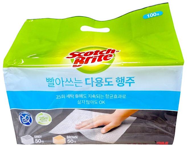 스카치브라이트 빨아쓰는 다용도 행주 겸 청소포 100매, 4개