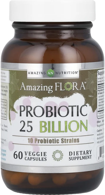 어메이징뉴트리션 Amazing Flora 프로바이오틱 250억 CFU 베지캡슐 60정, 30 0억, 2개 - 쿠팡