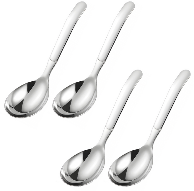 리브문 316 스텐 넓은 스푼, 4개, 실버