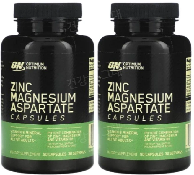 옵티멈 마그네슘 아연 비타민비 B6 아스파테이트 90캡슐 2개 Zinc Magnesium, 90정 - 쿠팡