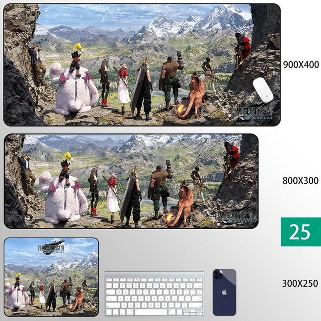 파이널판타지7 마우스패드 장패드 클라우드 피파 에어리스 27종, 3mm, 800X300mm, S, 1개