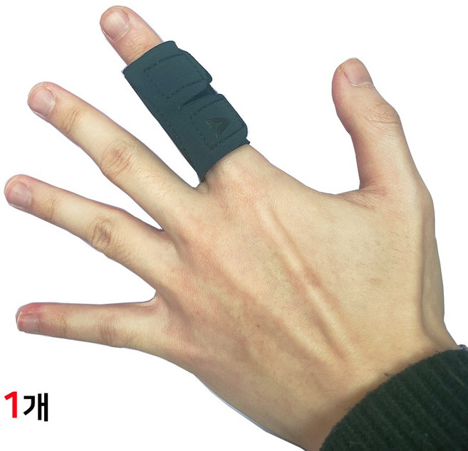 손가락 보호대 핑거 가드 핸드케어 벨크로 고정, 블랙, 1개