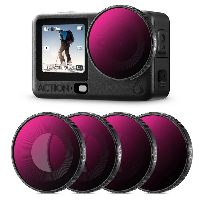 K&F Concept ND 필터 CLP DJI 액션 6용 2in1 카메라 4개 세트, 02 CPL ND8-64 2in1