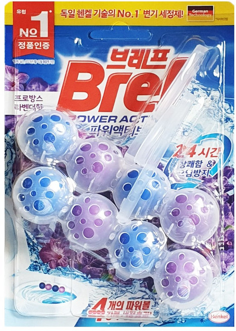 브레프 파워액티브 변기세정제 라벤더 3개입 4개, 100g, 9개