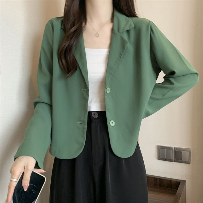 FUXI 韓版短版西裝外套女