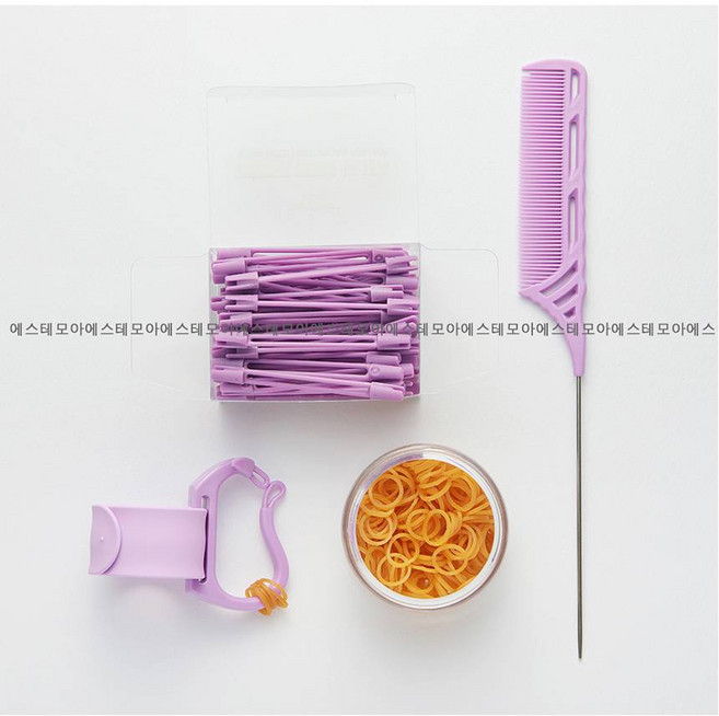 헤어119 더볼륨 롯드 세트 롯드100개 전용 철꼬리빗 손목고리밴드 연질밴드, 1개