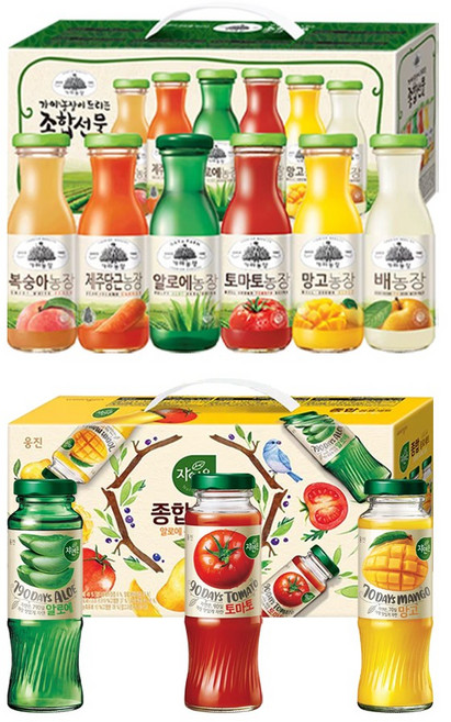 종합음료 2종 가야농장 12병 + 자연은 12병 총 24병, 1세트, 180ml