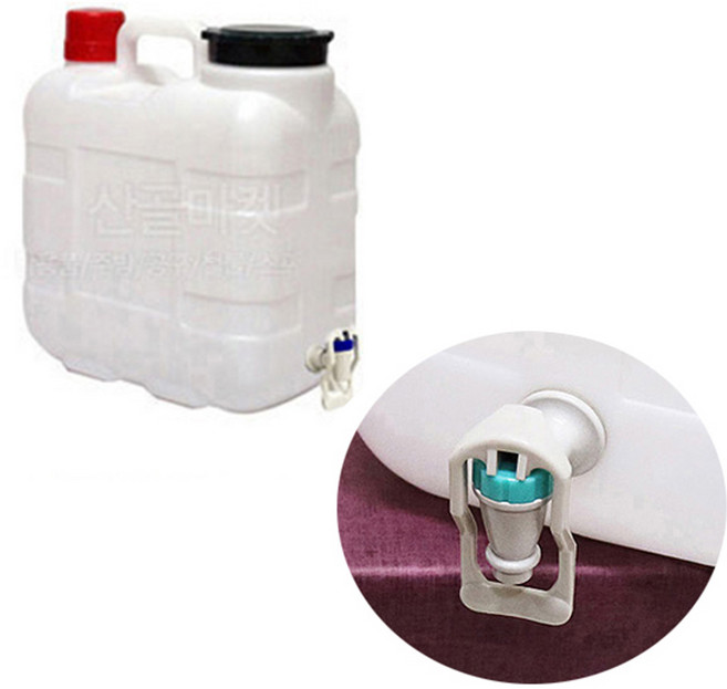 물통 생수통 수도꼭지생수통 말통 약수터통, 1개, 코크물통 10L 낮은형