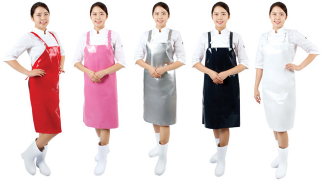 PU양면 고급방수 H형 앞치마 - 중 (65x90cm), 화이트 중 (65x90cm), 1개