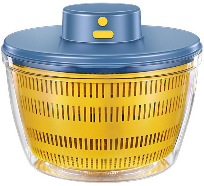 야채 탈수기 가정용 다용도 전동 물기제거 4리터 대용량 자동 세척기, 푸른색, 1개