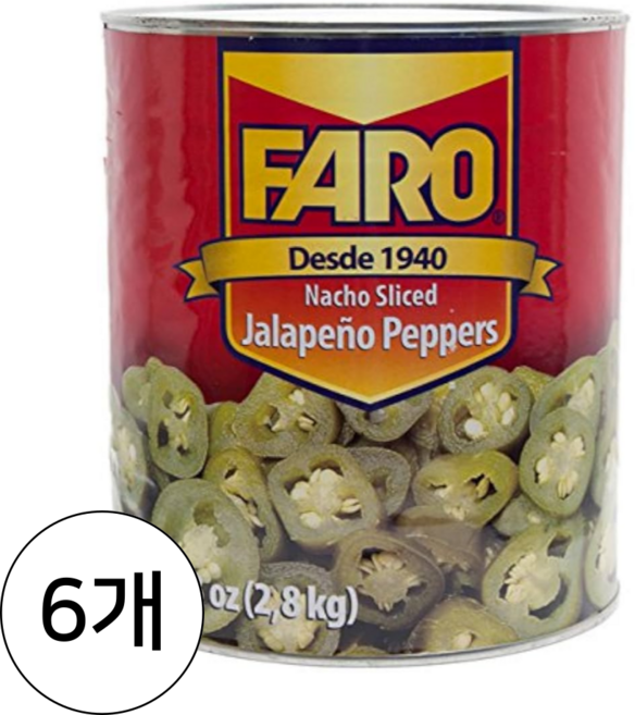 파로 데체코 할라피뇨 2.8kg 6개입 NACHO SLICED JALAPENO 멕시코, 6개