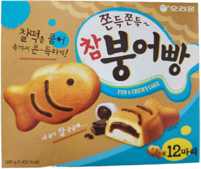 오리온 쫀득쫀득 참붕어빵 12마리 348g 1개입 과자, 1개