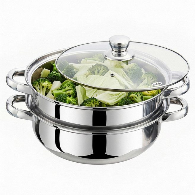 캐시리 더블 2단찜기 찜솥 스텐 인덕션겸용 냄비, 1개, 28cm