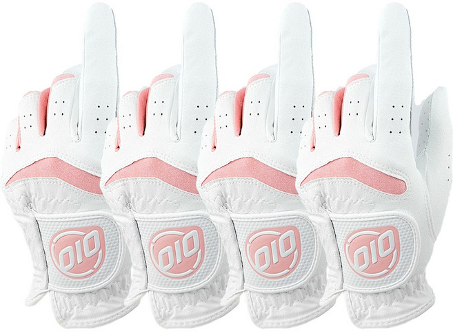 오아이오 여성용 가죽 골프장갑 왼손 착용 OMG17015, 4개, 화이트