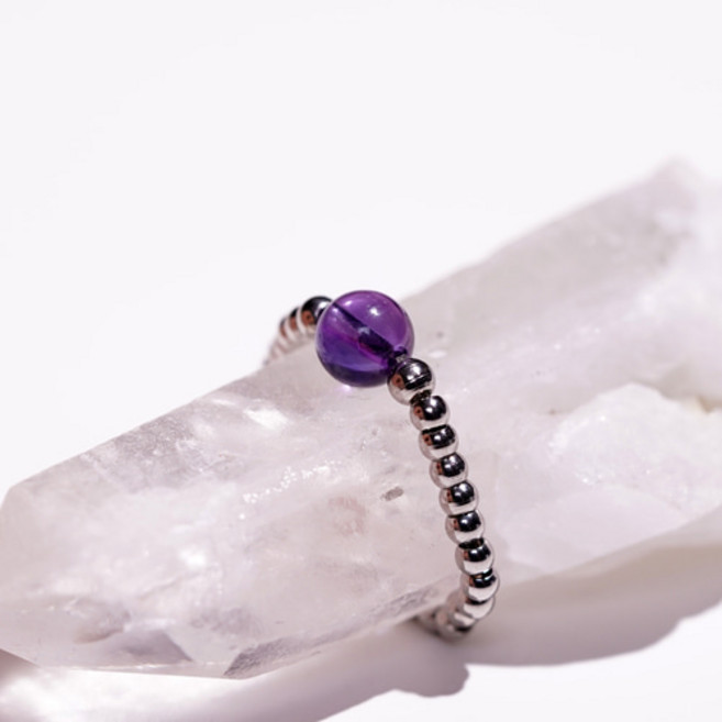 (힐링 평화) 자수정 6mm 원석반지