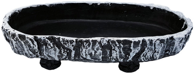 한반도농원 B48. 소나무타원 3호 (흰색) 수반 분재용수반 분재용 숯화분 화분받침