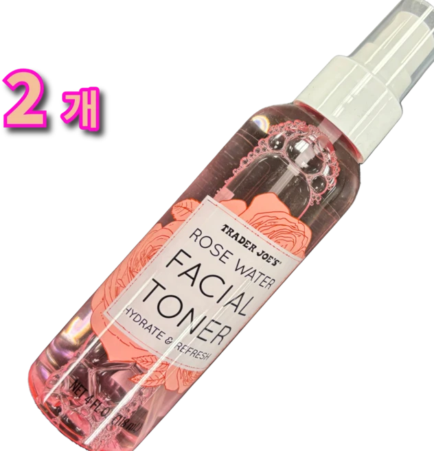 트레이더조 로즈 워터 페이셜 토너, 2개, 118ml - 쿠팡