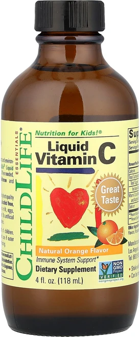 ChildLife Essentials Liquid Vitamin C Natural Orange 4 fl oz 118 ml, ChildLife Essentials, Liquid V, 1개, 118ml - 쿠팡