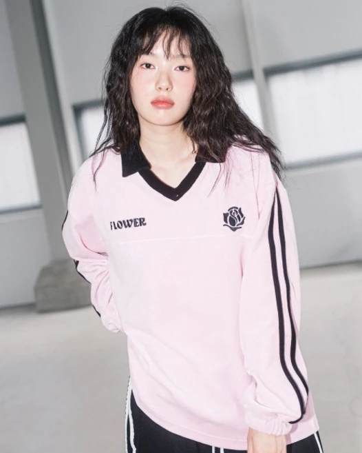[해비즘] OVERSIZE VELOUR V-NECK L/S TEE(PINK) - 쿠팡