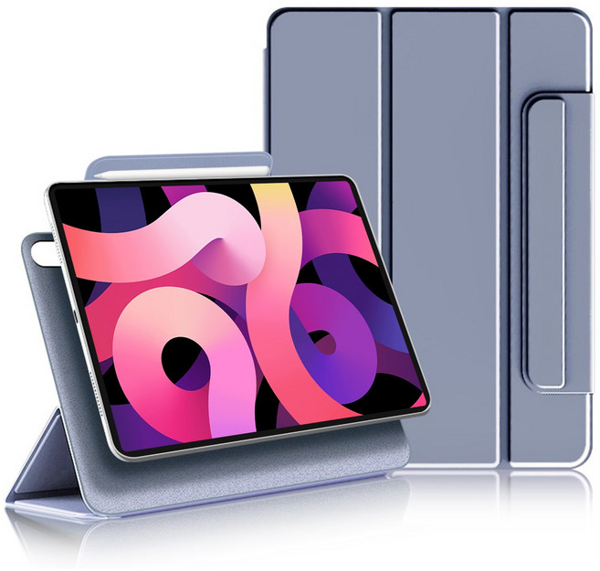 원더글라스 마그네틱 폴리오 스마트커버 애플펜슬 수납 아이패드 케이스, 라벤더