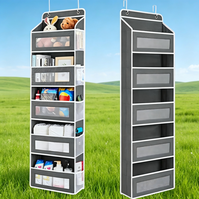 5단 MHSN7 멀티 패브릭 문뒤 걸이식 5단 포켓 문걸이 선반 틈새 문뒤 수납장 문뒤 수납장 문걸이 인형 정리함 문걸이 수납 문뒤수납장 문뒤 선반 문걸이 수납 선반 포켓 수납걸, 1개, 001  존귀흑