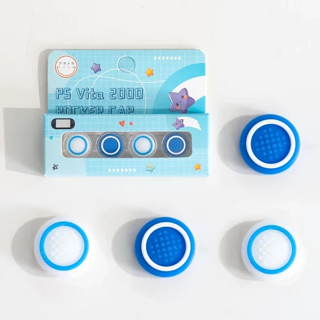 소니 플레이 스테이션 Psvita PS 1000 슬림 강력한 보호 케이스 용 4pcs 실리콘 소프트 엄지 스틱 그립 캡, 13 Dot Blue