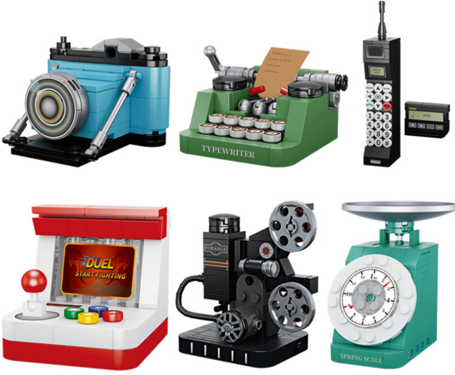 [나노킹-호환블럭] 라이프 시리즈 블럭 DN140, 6개, 빈티지 가전