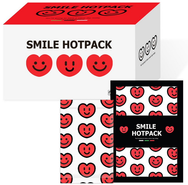 스마일 핫팩 손난로 흔드는 미니핫팩 어린이, 24개