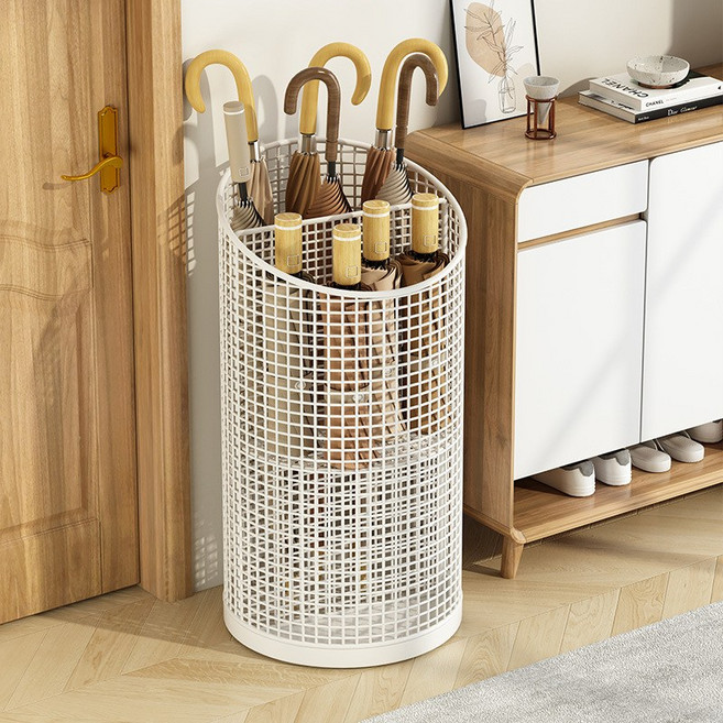 어더나 우산꽂이 원형 디자인 소형 1인가구 필수템 현관 수납, 화이트, 1개