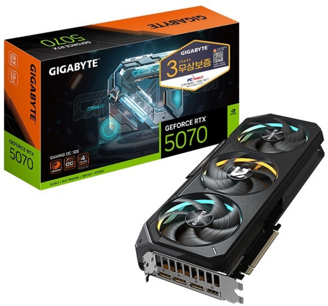 GIGABYTE 지포스 RTX 5070 GAMING OC D7 12GB 제이씨현, 블랙 1개