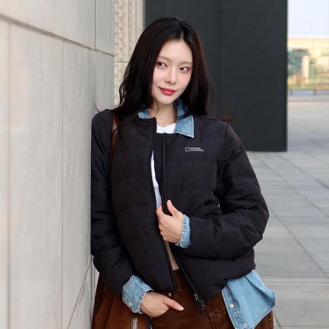 내셔널지오그래픽 우먼 헤론 U넥 경량 구스다운 점퍼 N254WDW020