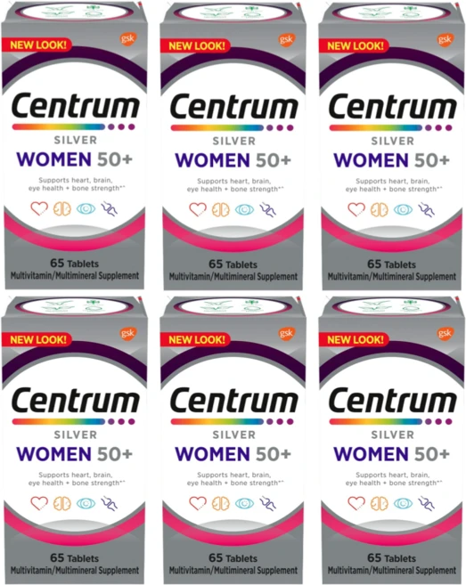 미국직구 센트룸 실버 여성 50세이상 종합비타민 미네랄 65정, 65회분, 6개 - 쿠팡