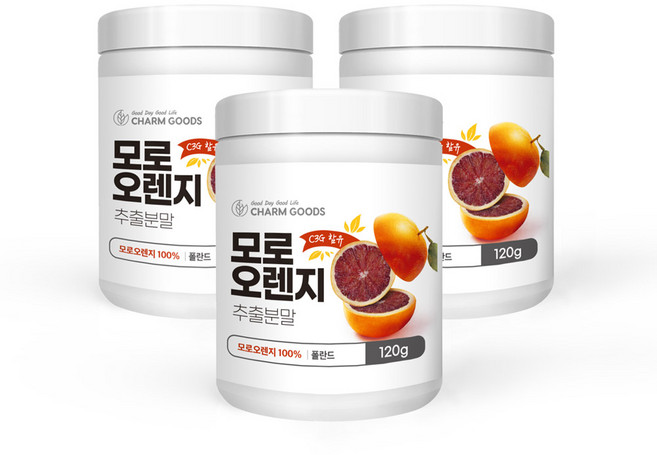 100% 모로오렌지 추출분말 120g (폴란드산 무첨가 제품) 시아니딘 3 글루코시드(C3G) 함유, 2개
