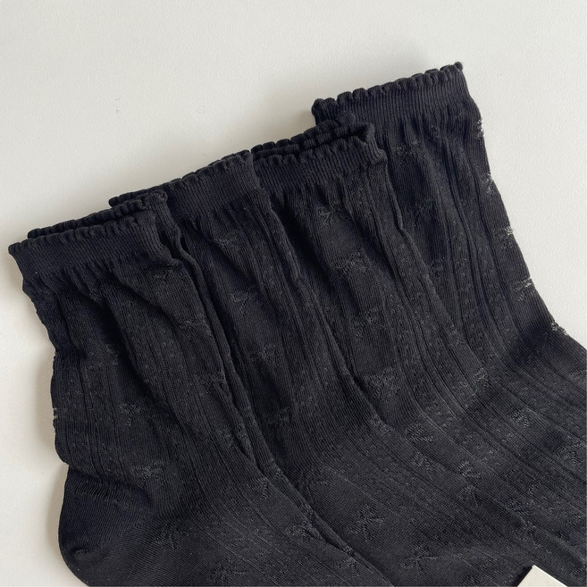 국산 여성 여름 시스루 블랙 매쉬 양말 4족 세트