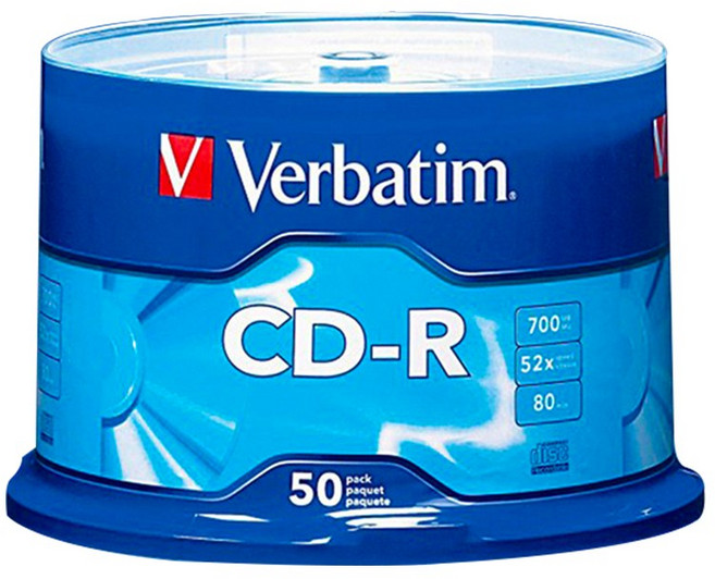 버바팀 CD-R 50P CAKE 700MB 52배속 50장 공디스크, [케익통/50매], 1개