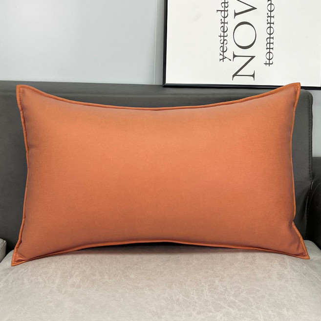 CNTCSM 직사각 테크니컬 천 쿠션 커버 허리 베개 쿠션 소파 거실 라지 베개 침대 머리맡 쿠션 커버 없음, 다이나믹 오렌지(옆선형)