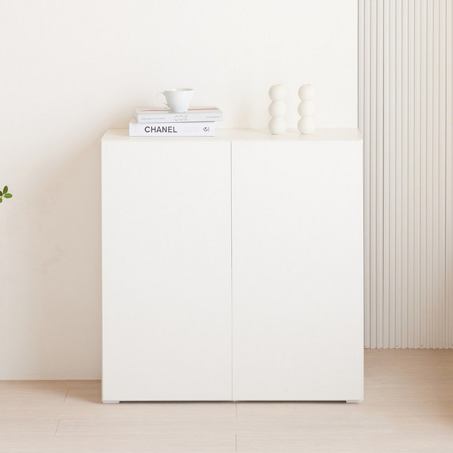 이븐 800 다용도 수납장 E0 LPM 슬림 여닫이 선반장, 화이트