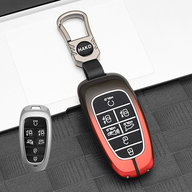 하코 심리스 현대 호환제품 차키케이스 키홀더, 레드, H-07 (현대7버튼)