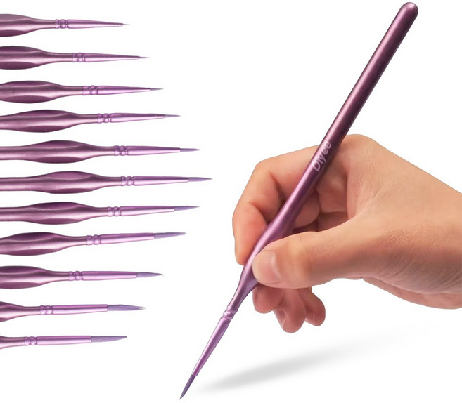 diyee 명화그리기 세필 붓 11종, 1세트, 퍼플