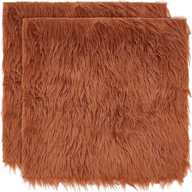 인조 토끼 털 패브릭 수제 인형 만들기 DIY 원단 25x25cm 2장, 브라운